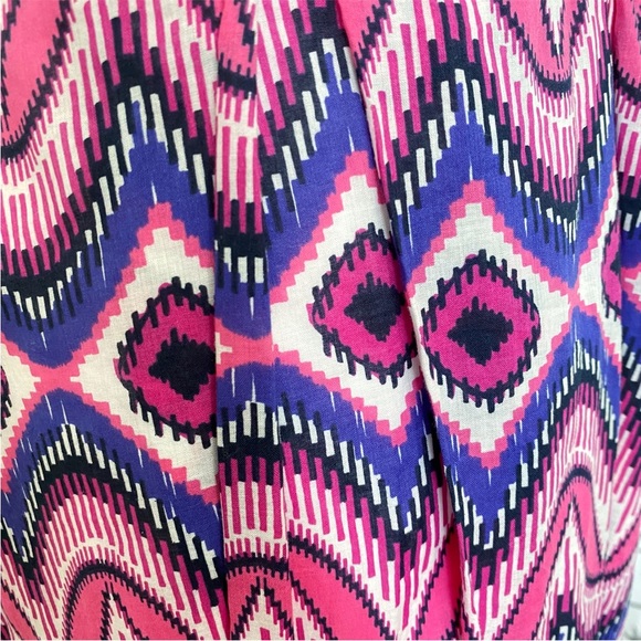 Tory Burch Malta pink purple white print sleeveless cotton midi dress - Picture 8 of 11